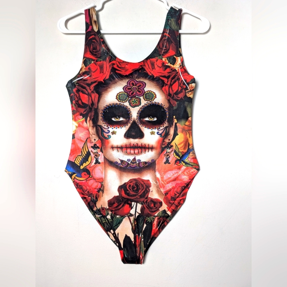 Bodysuit La Catrina Day of the Dead Día de Muertos Lady Painted Face One Piece